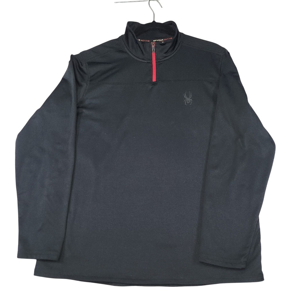 Spyder Active SPM808U ProW=B Black & Red 1/4‎ Zip Performance Pullover Size M